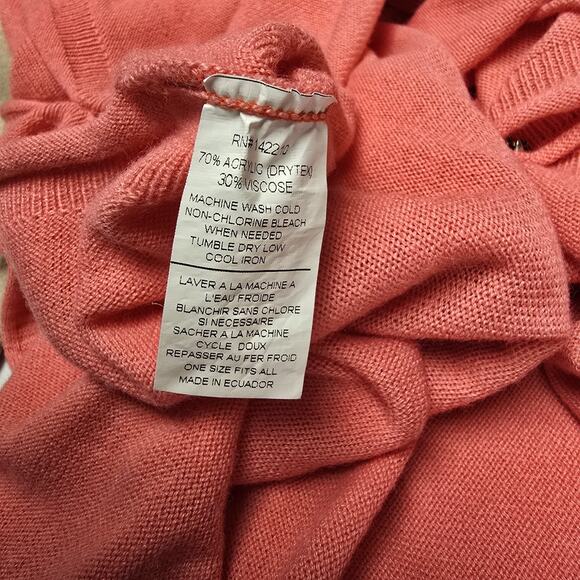 Mersea Catalina Sweater One Size Coral Pink Tunic Pockets Vacation Travel Preppy - Picture 11 of 11